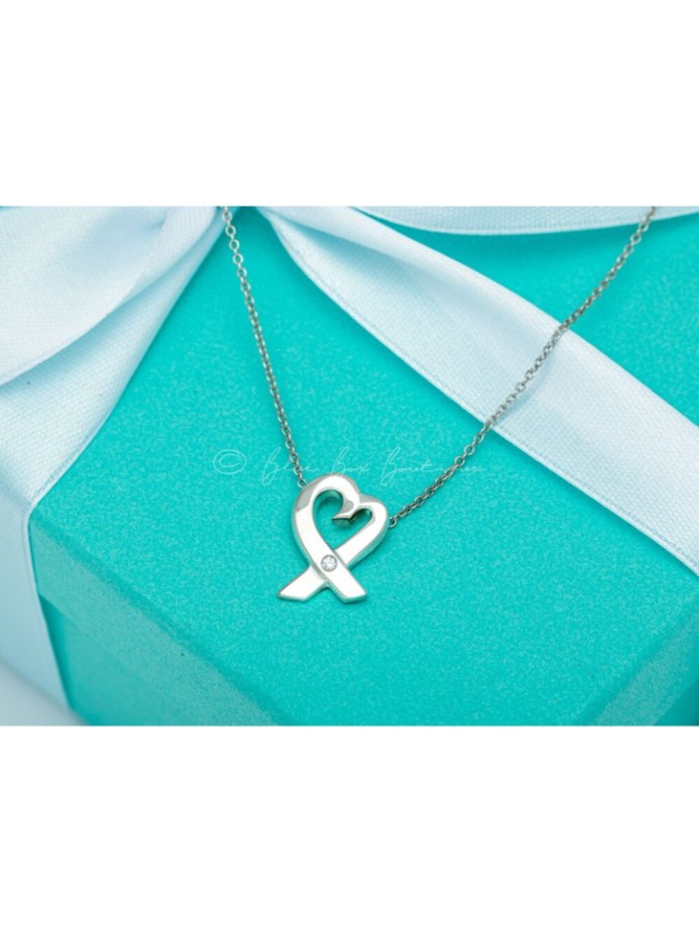 TIFFANY & Co. Diamond Heart Necklace Paloma Picasso Loving Heart Necklace 16" - Picture 5 of 7